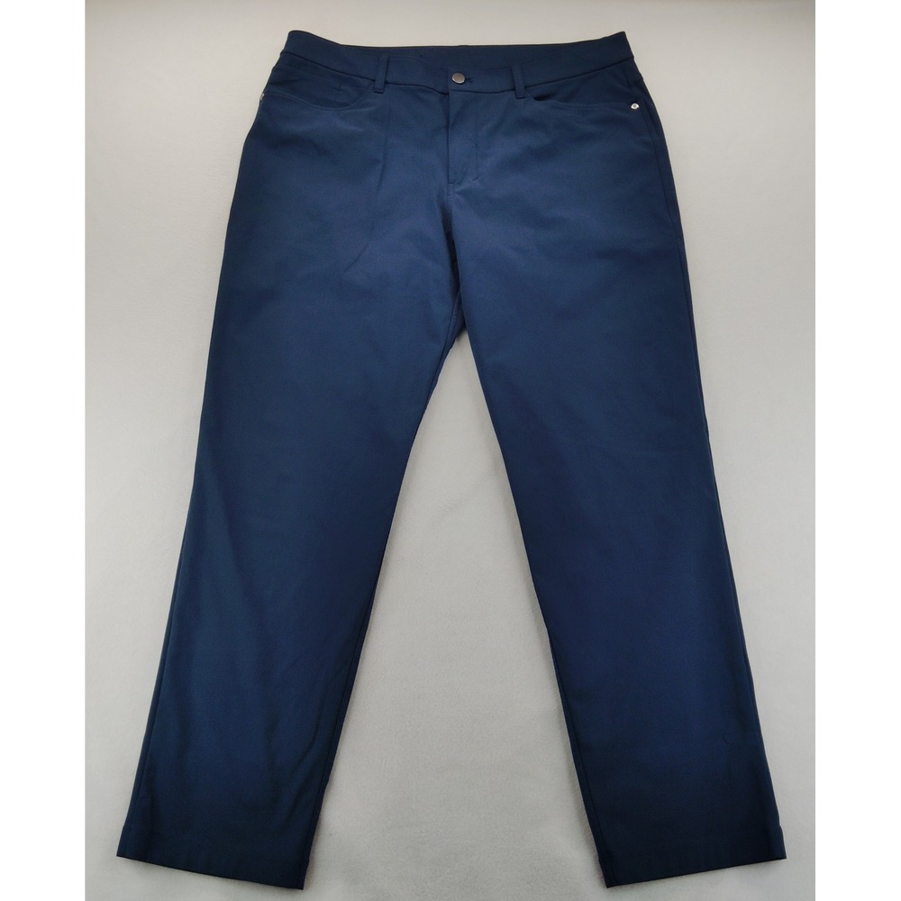 Lululemon ABC Pant Men 36 Blue Excellent Slim Fit Warpstreme Trousers LM5A01S